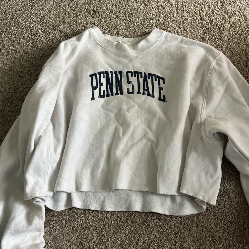 Champion Penn State Women's White Cropped Crewneck